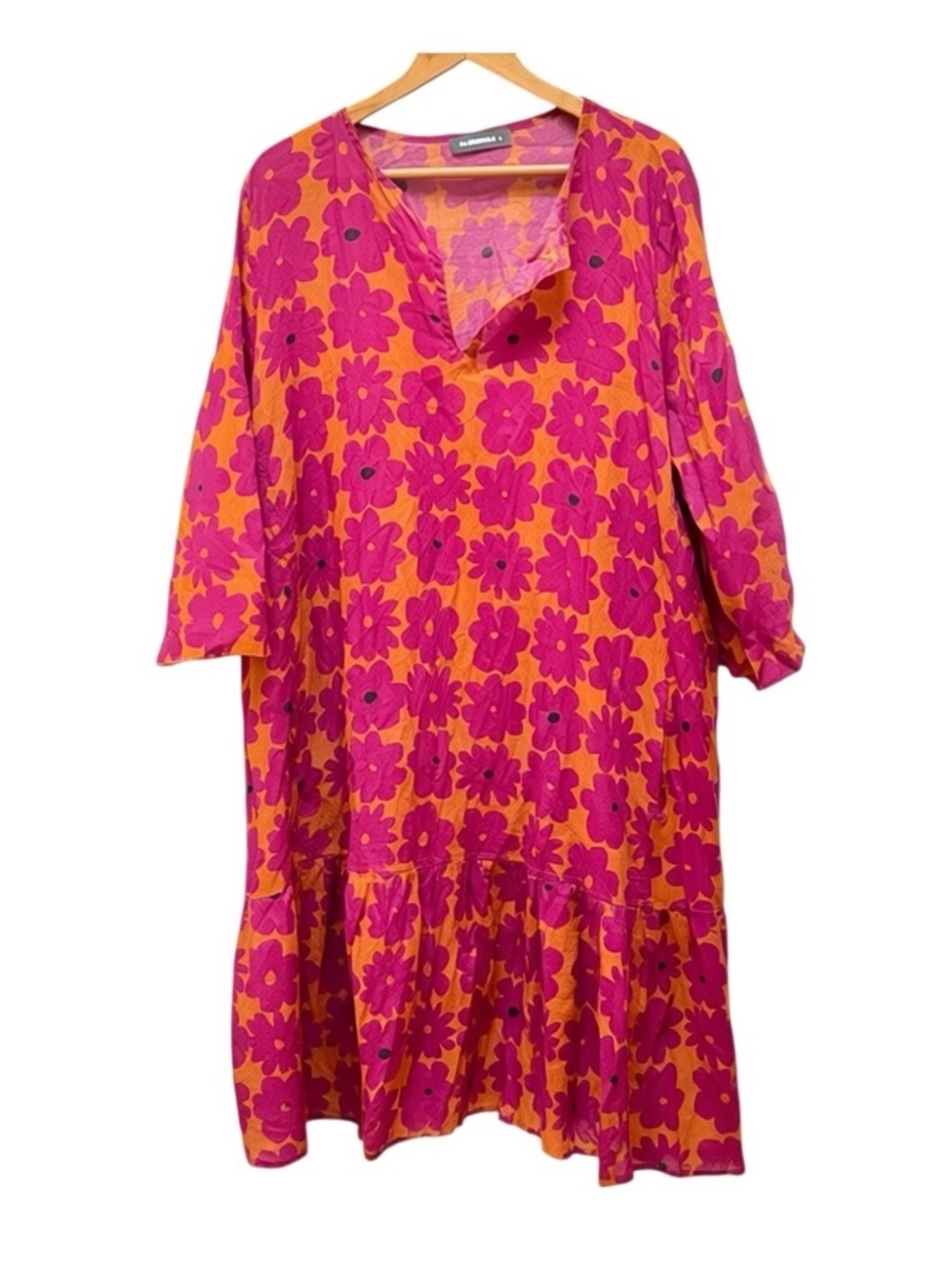Alembika Two Flower Orange/Fuschia Dress
